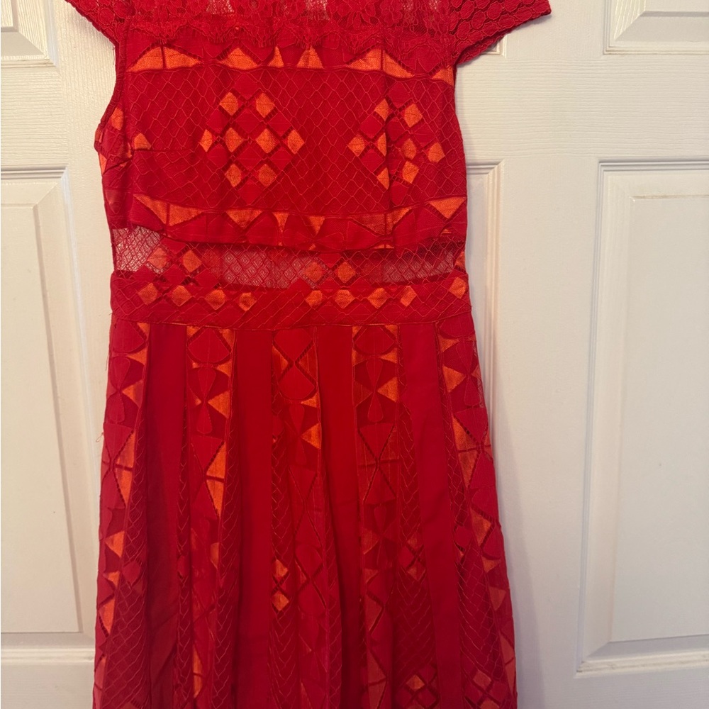 Foxiedox Scarlet Geometric Lace Dress